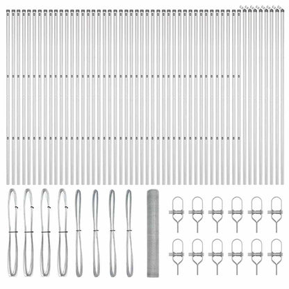 Zaunpfosten Silber 100 x 1 m (25 mm Maschen) Stahl
