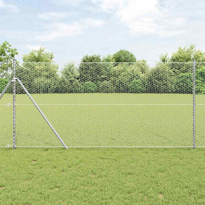 vidaXL Zaunpfosten Silber 100 x 1,2 m (25 mm Netz) Stahl