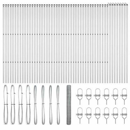 Zaunpfosten Silber 100 x 1,2 m (36 mm Maschen) Stahl