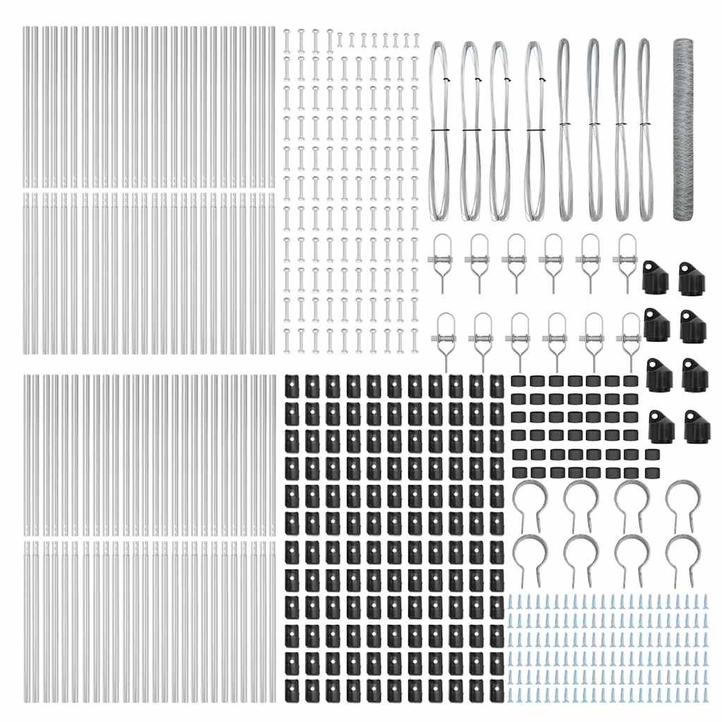 Zaunpfosten Silber 100 x 1,2 m (36 mm Maschen) Stahl