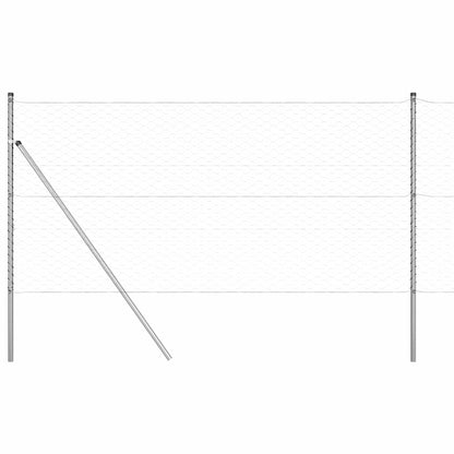 vidaXL Zaunpfosten Silber 100 x 1,2 m (50 mm Maschenweite) Stahl
