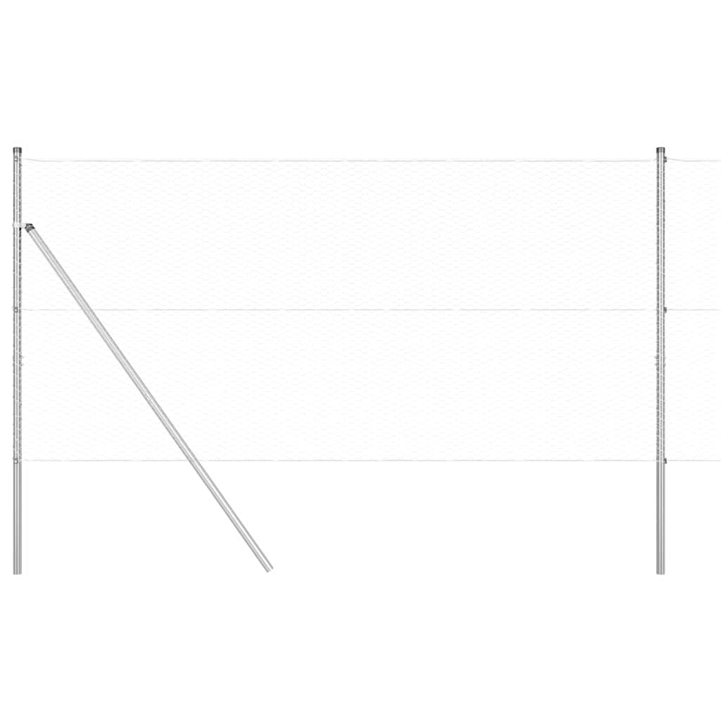 vidaXL Zaunpfosten Silber 100 x 1,4 m (25 mm Maschenweite) Stahl