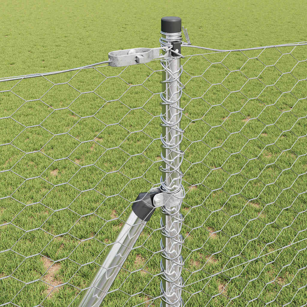 Zaunpfosten Silber 100 x 1,4 m (36 mm Maschenweite) Stahl