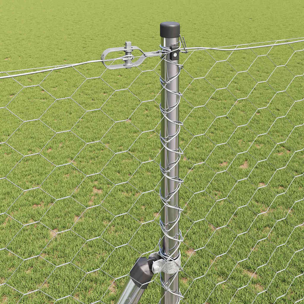 Zaunpfosten Silber 100 x 1,5 m (50 mm Maschenweite) Stahl