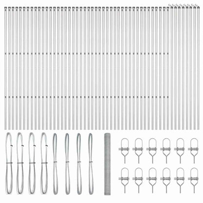 vidaXL Zaunpfosten Silber 100 x 1,6 m (25 mm Maschennetz) Stahl