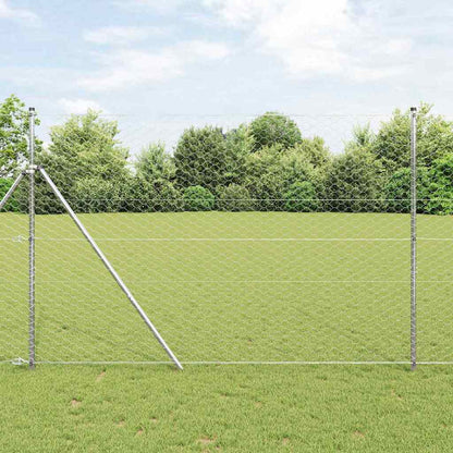 vidaXL Zaunpfosten Silber 100 x 1,6 m (50 mm Maschen) Stahl