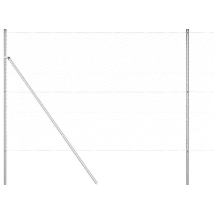vidaXL Zaunpfosten Silber 100 x 1,6 m (50 mm Maschen) Stahl