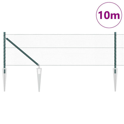 vidaXL Zaunpfosten Grün 10 x 0,8 m (13 mm Maschen) Stahl und PVC