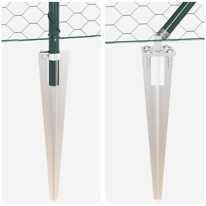 Zaunpfosten Grün 25 x 1 m (50 mm Maschen) Stahl