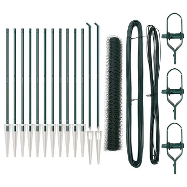 vidaXL Zaunpfosten Grün 25 x 1,2 m (36 mm Netz) Stahl