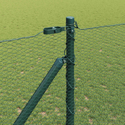 vidaXL Zaunpfosten Grün 25 x 1,4 m (13 mm Mesh) Stahl und PVC