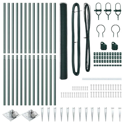 Zaunpfosten Grün 25 x 1,5 m (25 mm Gitter) Stahl