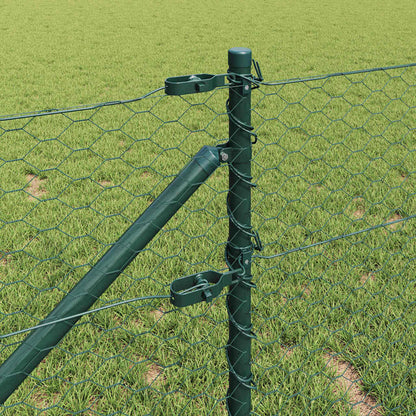 vidaXL Zaunpfosten Grün 50 x 0,6 m (36 mm Mesh) Stahl und PVC