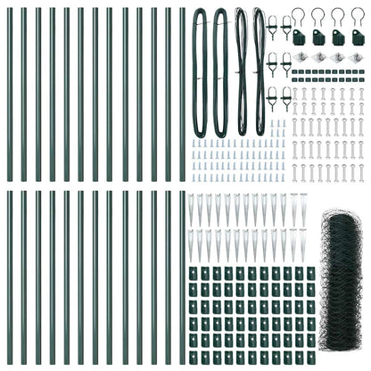 vidaXL Zaunpfosten Grün 50 x 0,6 m (36 mm Mesh) Stahl und PVC