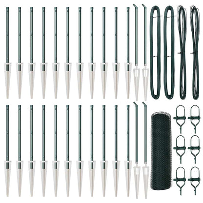 Zaunpfosten Grün 50 x 1 m (25 mm Maschenweite) Stahl und PVC