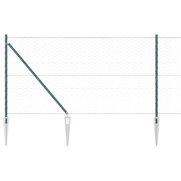 vidaXL Zaunpfosten Grün 50 x 1,2 m (50 mm Gitter) Stahl und PVC