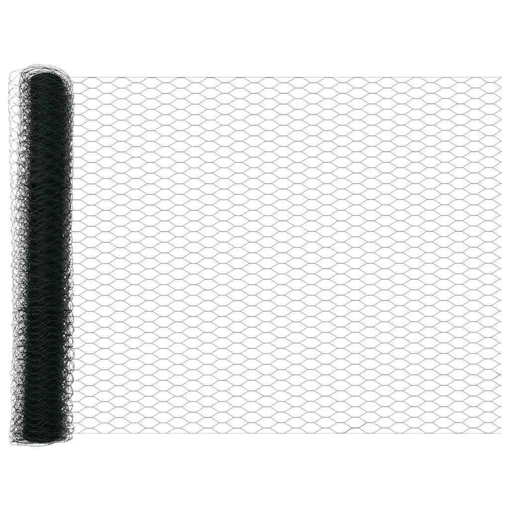 vidaXL Zaunpfosten Grün 50 x 1,4 m (36 mm Netz) Stahl und PVC