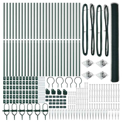 vidaXL Zaunpfosten Grün 50 x 1,5 m (25 mm Maschenweite) Stahl und PVC
