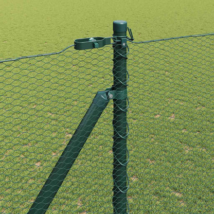 vidaXL Zaunpfosten Grün 50 x 1,6 m (13 mm Maschen) Stahl und PVC