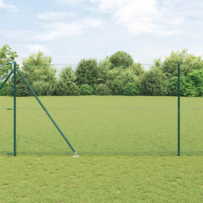 vidaXL Zaunpfosten Grün 50 x 1,6 m (13 mm Maschen) Stahl und PVC