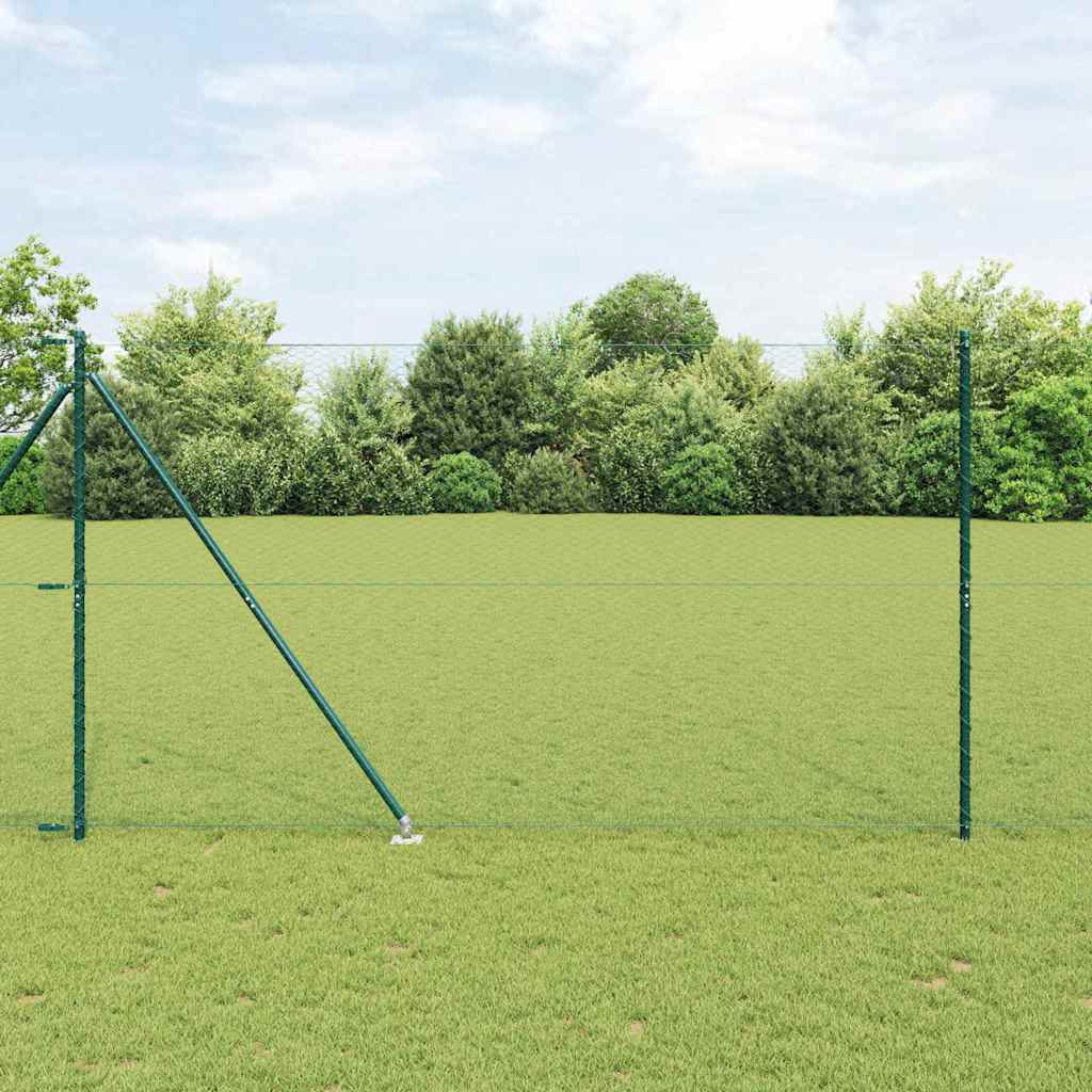 vidaXL Zaunpfosten Grün 50 x 1,6 m (25 mm Maschenweite) Stahl und PVC