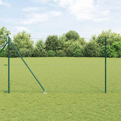 vidaXL Zaunpfosten Grün 50 x 1,6 m (50 mm Maschenweite) Stahl und PVC