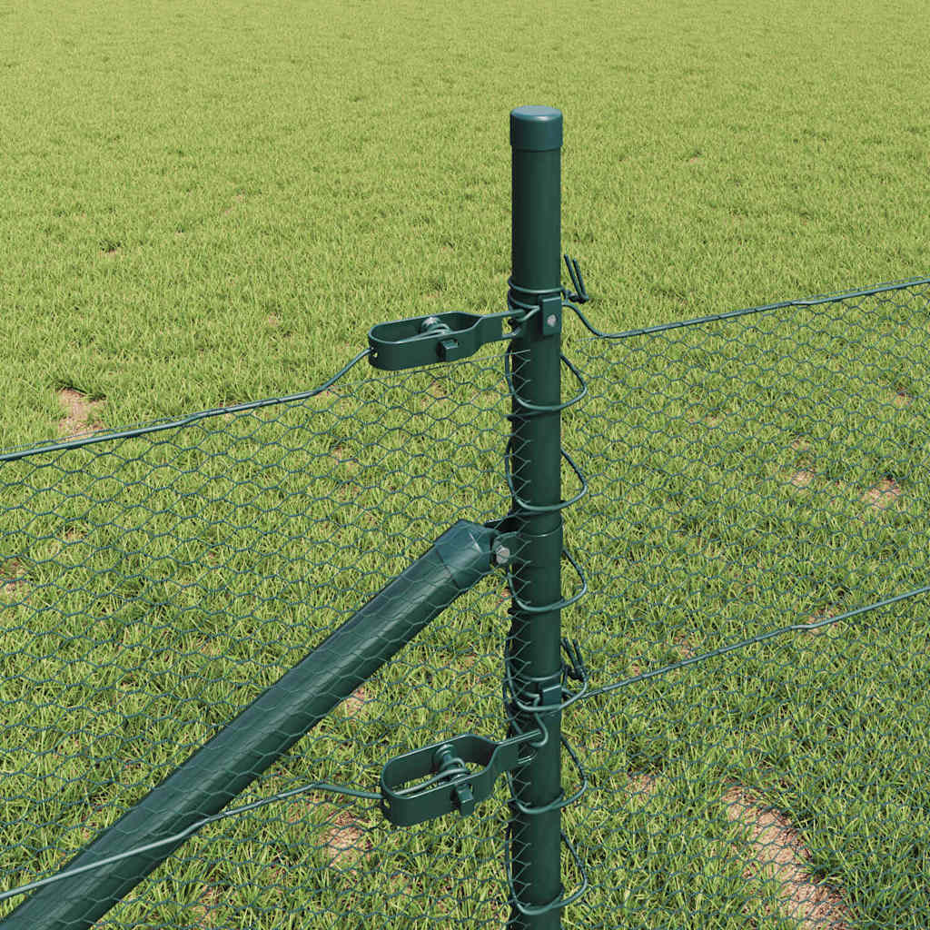 vidaXL Zaunpfosten Grün 100 x 0,4 m (13 mm Maschenweite) Stahl und PVC