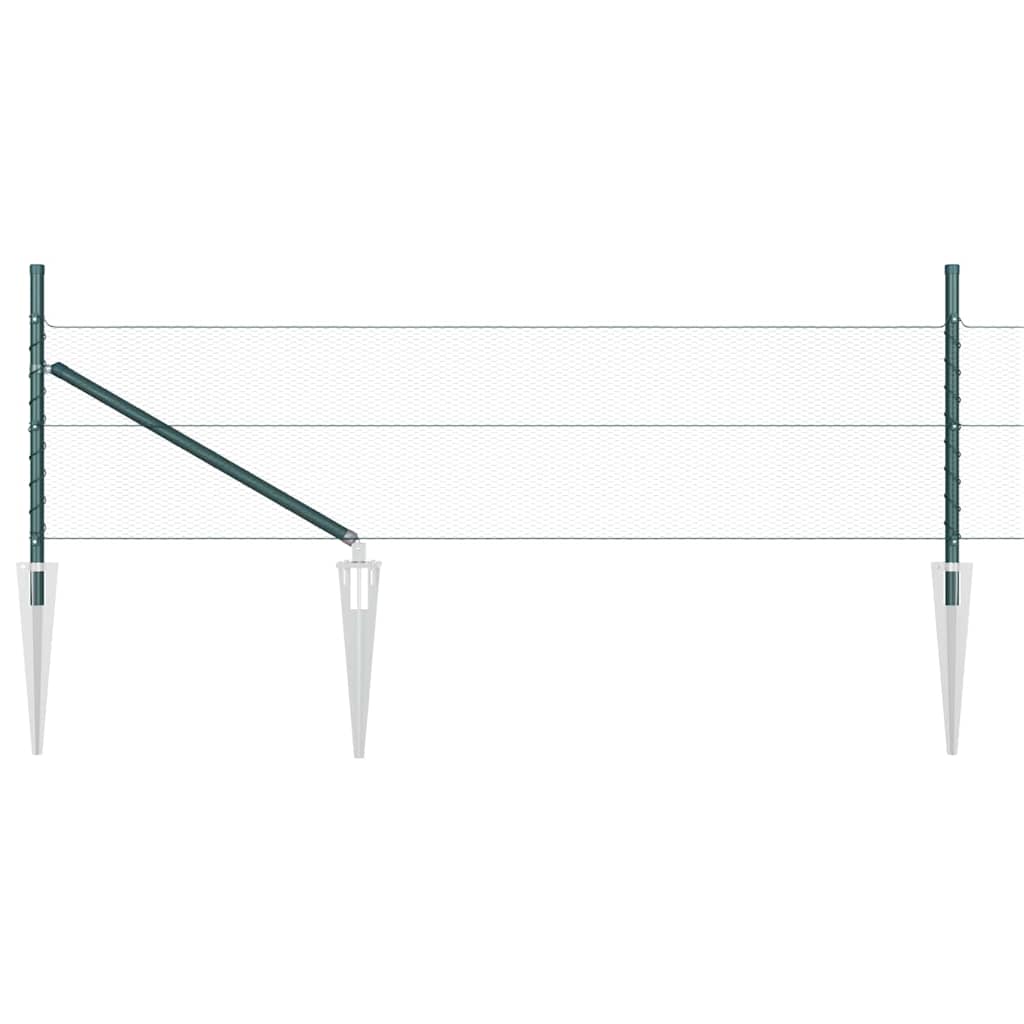 vidaXL Zaunpfosten Grün 100 x 0,4 m (13 mm Maschenweite) Stahl und PVC
