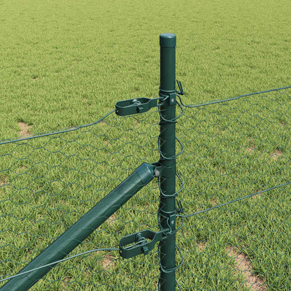 vidaXL Zaunpfosten Grün 100 x 0,5 m (25 mm Netz) Stahl und PVC