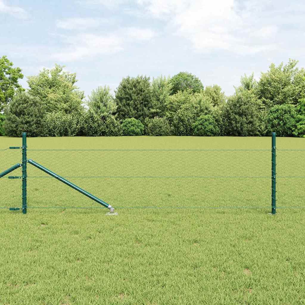 vidaXL Zaunpfosten Grün 100 x 0,5 m (25 mm Netz) Stahl und PVC