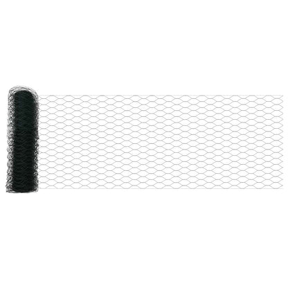 vidaXL Zaunpfosten Grün 100 x 0,5 m (36 mm Maschenweite) Stahl und PVC