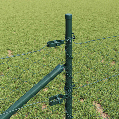 vidaXL Zaunpfosten Grün 100 x 0,5 m (50 mm Maschenweite) Stahl und PVC