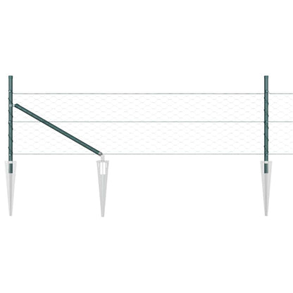 vidaXL Zaunpfosten Grün 100 x 0,5 m (50 mm Maschenweite) Stahl und PVC