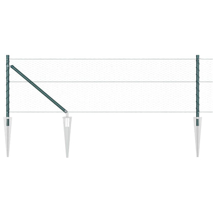 vidaXL Zaunpfosten Grün 100 x 0,6 m (25 mm Maschen) Stahl und PVC