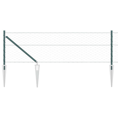 vidaXL Zaunpfosten Grün 100 x 0,6 m (50 mm Masche) Stahl und PVC