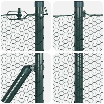 vidaXL Zaunpfosten Grün 100 x 0,8 m (13 mm Maschenweite) Stahl und PVC