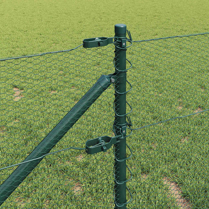 vidaXL Zaunpfosten Grün 100 x 0,8 m (13 mm Maschenweite) Stahl und PVC