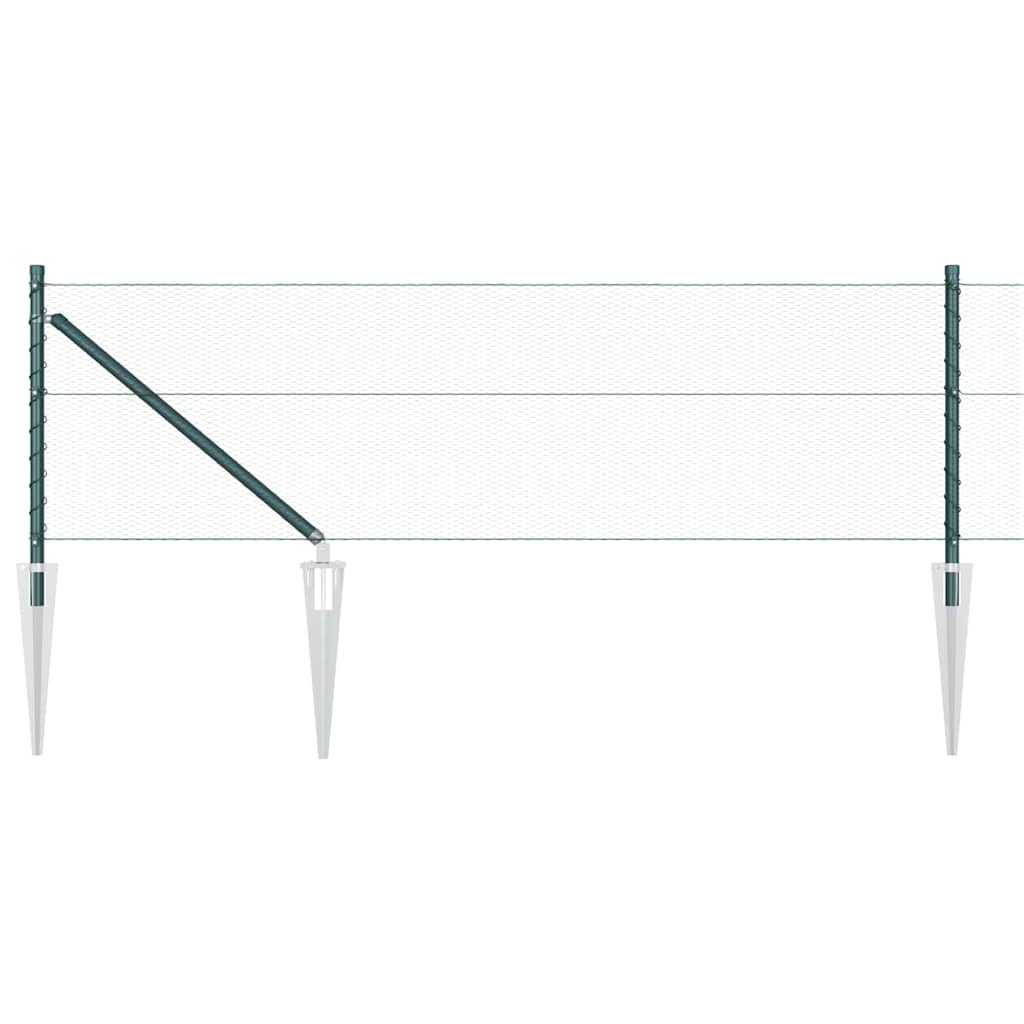 vidaXL Zaunpfosten Grün 100 x 0,8 m (13 mm Maschenweite) Stahl und PVC