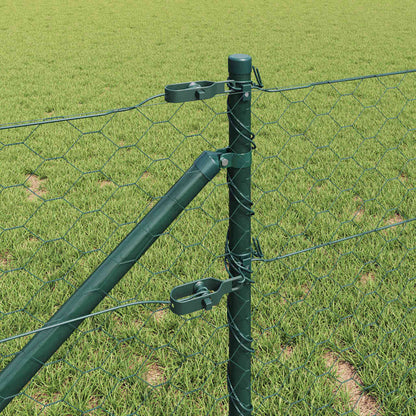 vidaXL Zaunpfosten Grün 100 x 0,8 m (50 mm Maschen) Stahl und PVC