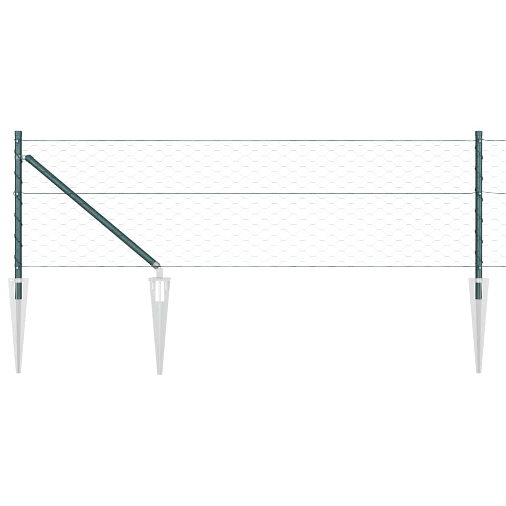 vidaXL Zaunpfosten Grün 100 x 0,8 m (50 mm Maschen) Stahl und PVC