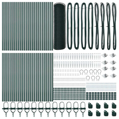 vidaXL Zaunpfosten Grün 100 x 1 m (25 mm Maschen) Stahl und PVC