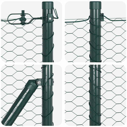 vidaXL Zaunpfosten Grün 100 x 1 m (36 mm Maschenweite) Stahl und PVC