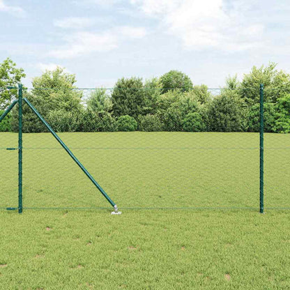 vidaXL Zaunpfosten Grün 100 x 1 m (36 mm Maschenweite) Stahl und PVC