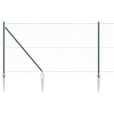 vidaXL Zaunpfosten Grün 100 x 1 m (50 mm Maschenweite) Stahl und PVC
