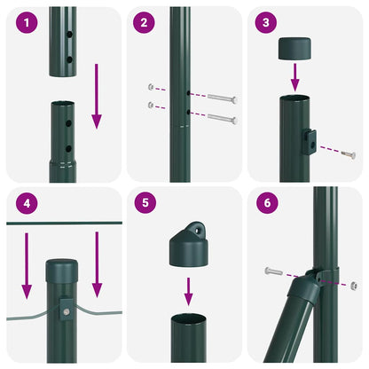 vidaXL Zaunpfosten Grün 100 x 1,2 m (13 mm Maschenabstand)