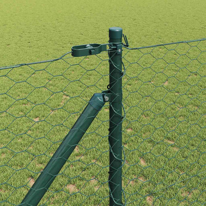 vidaXL Zaunpfosten Grün 100 x 1,2 m (36 mm Maschen) Stahl und PVC