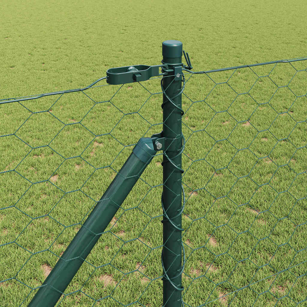 vidaXL Zaunpfosten Grün 100 x 1,2 m (50 mm Maschenweite) Stahl und PVC