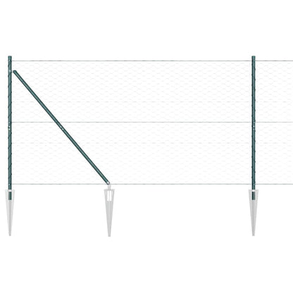 vidaXL Zaunpfosten Grün 100 x 1,2 m (50 mm Maschenweite) Stahl und PVC