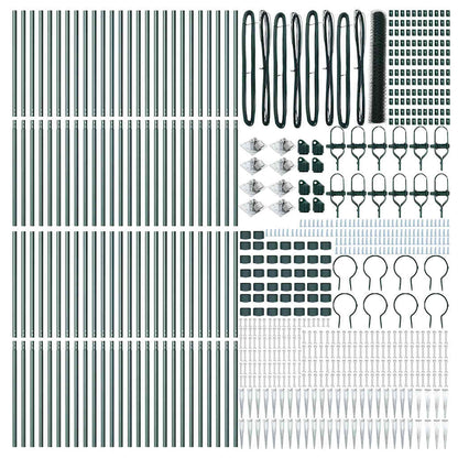 vidaXL Zaunpfosten Grün 100 x 1,2 m (50 mm Maschenweite) Stahl und PVC