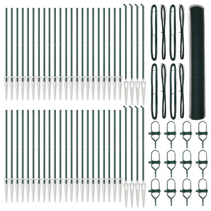 Zaunpfosten Grün 100 x 1,4 m (25 mm Maschenweite) Stahl und PVC